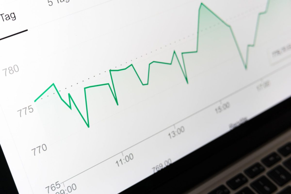 stock graph on computer screen