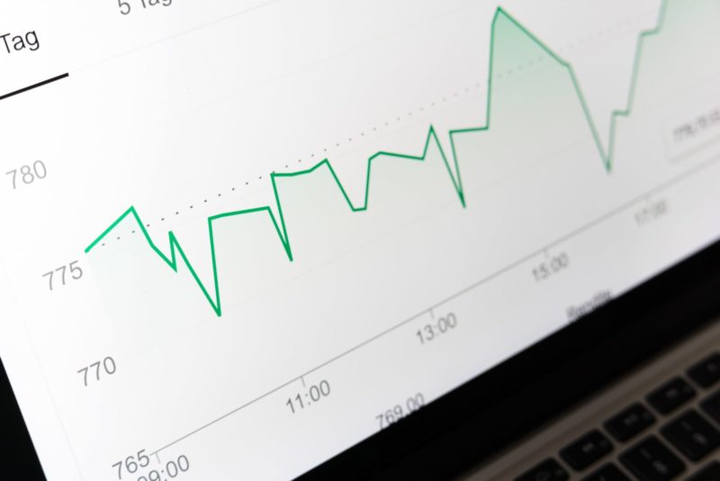 stock graph on computer screen