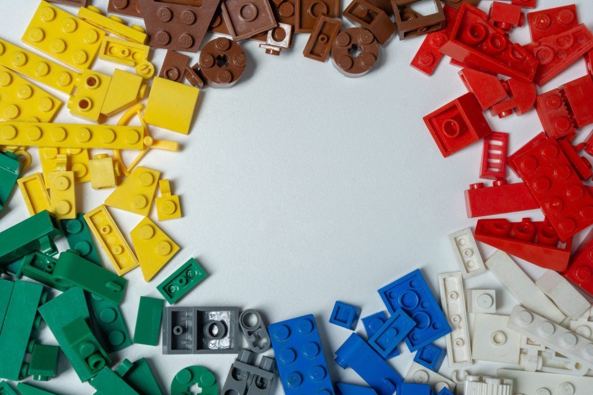 lego bricks color coordinated