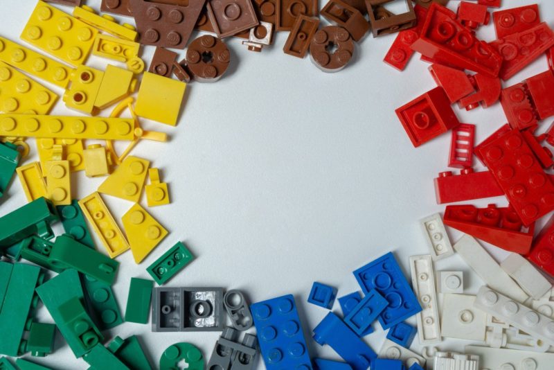 lego bricks color coordinated