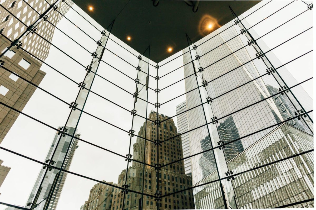 Glass building